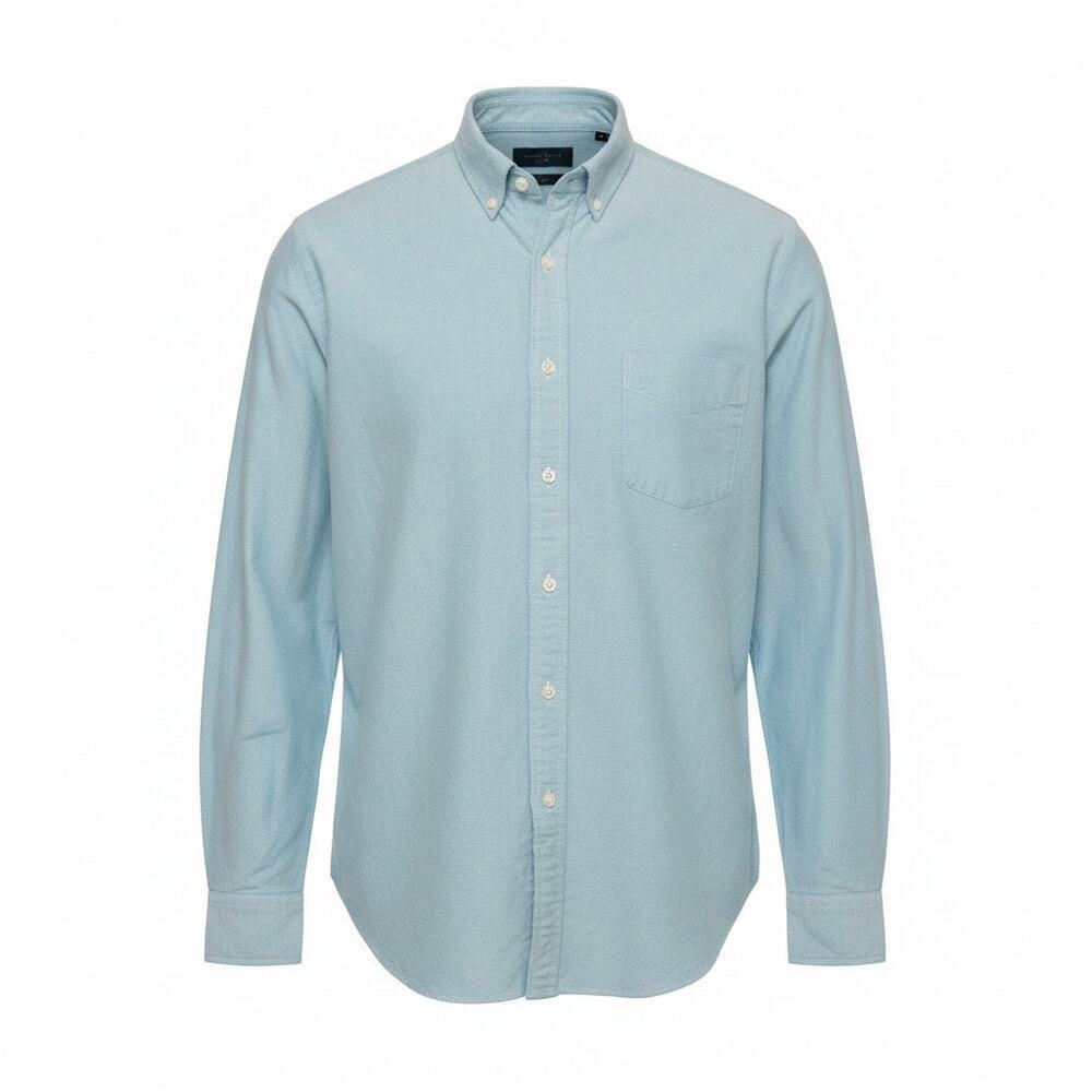 J.Crew Oxford Pastel Blue Men Button Down Shirt Cotton Preppy Large Old Money